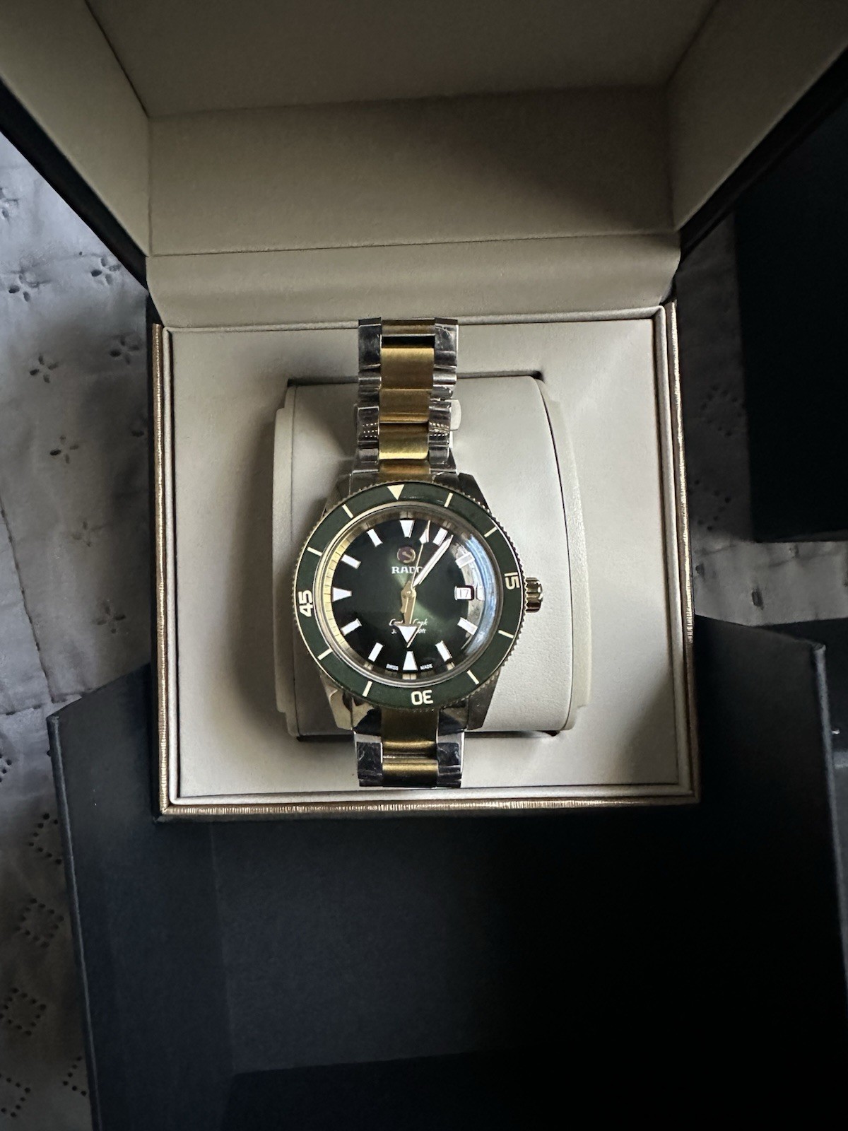 Rado Captain Cook 42mm Automatic Diver Two-Tone Bracelet Green Dial Date