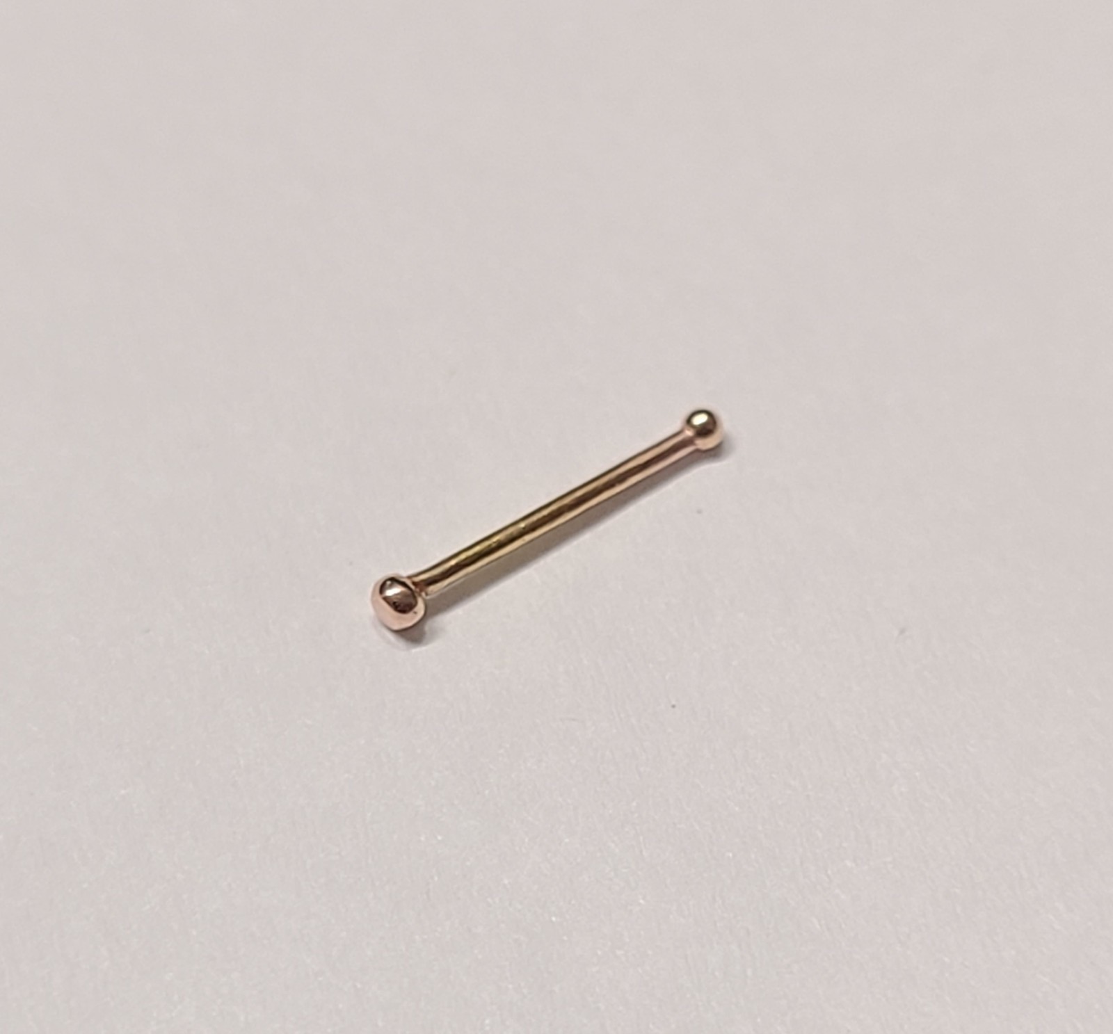 Tiny Nose piercing stud 1x1mm Nose Bone Solid Gold 7mm Nose Pin 24g
