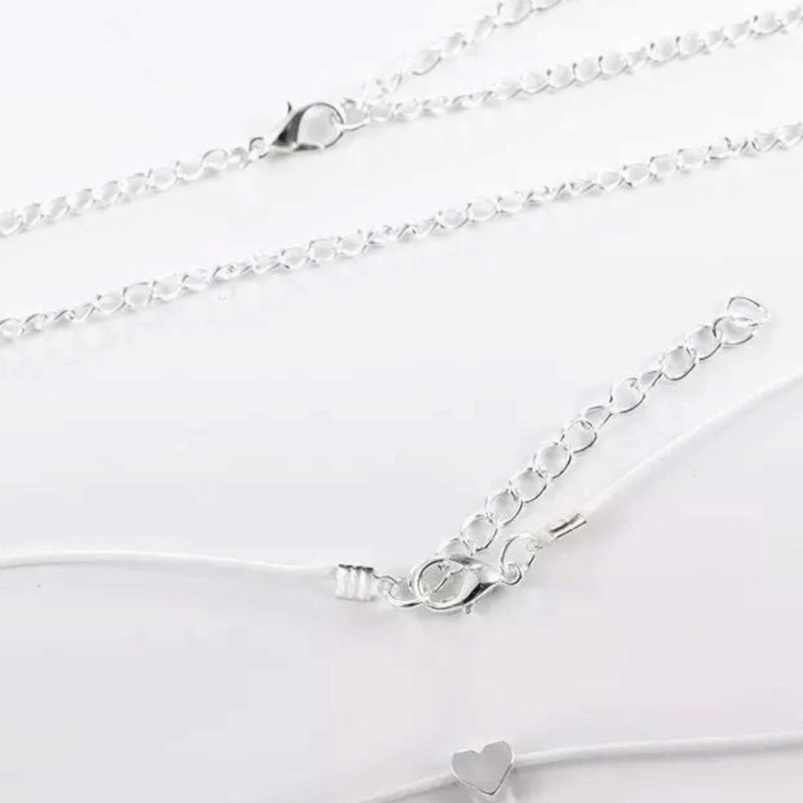 Fashion Love Heart Ankle Bracelet Foot Chain Silver Plated White Women Anklet C1