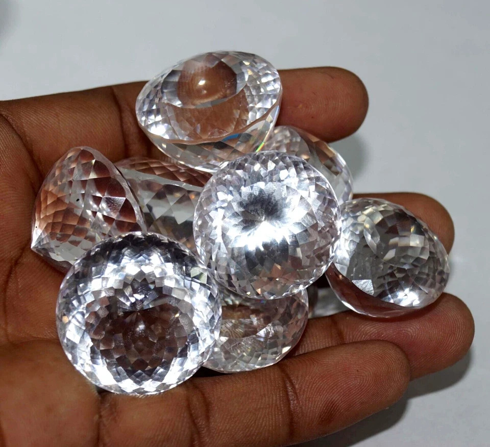 250ct Natural White Sapphire 20-30pcs Round Size AGL Certified Gem Set