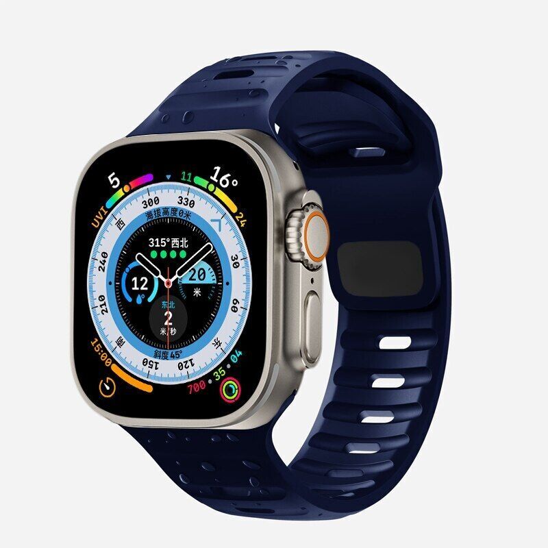 For Apple Watch Series Ultra 9 8 7 SE 6 5 iWatch 49mm Silicone Sport Strap Band