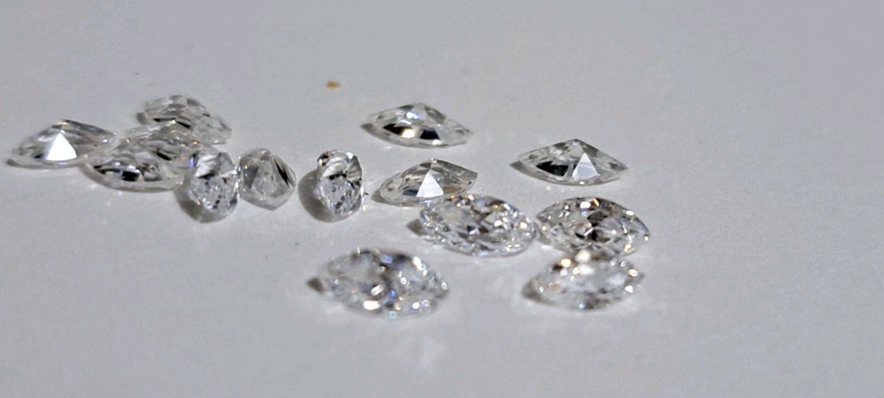 Lot of 14 Marquise CZ Stones 5×2.5mm Cubic Zirconia