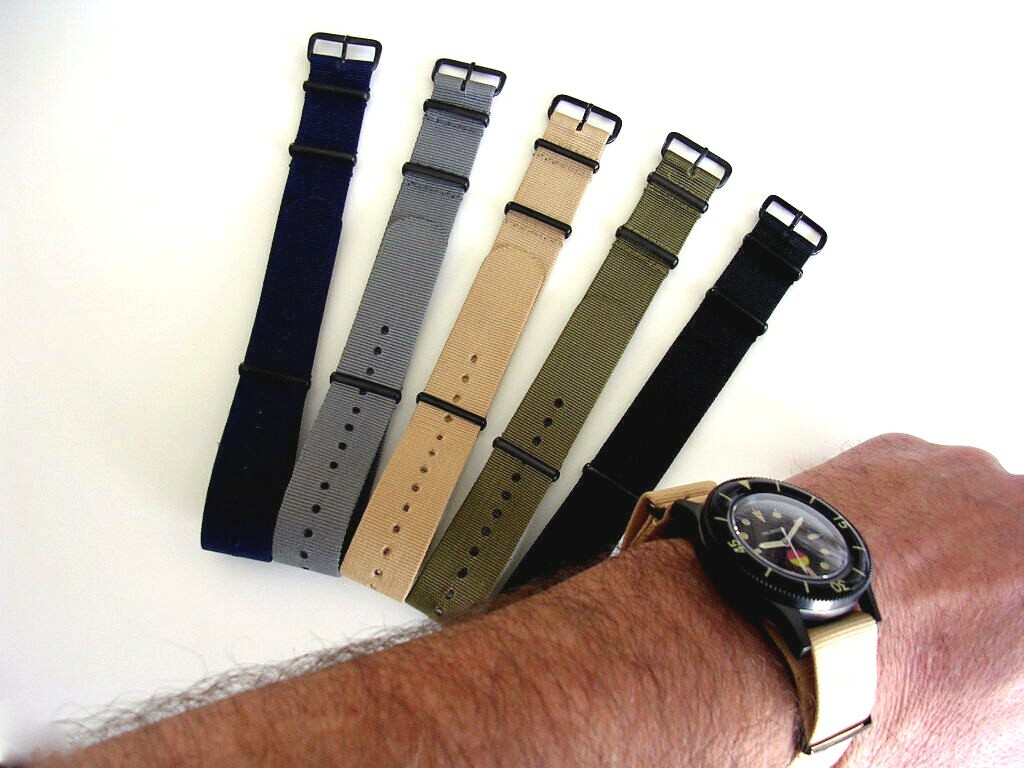 20mm 22mm Dark Grey Orange PVD NATO G10 ® nylon watch band strap 2 pak IW SUISSE