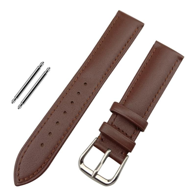 12 14 16 18 19 20 21 22 24mm With SS Pin Buckle Genuine Leather Watch Strap Band