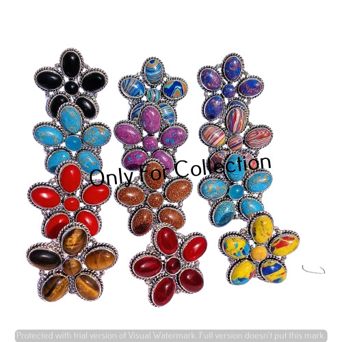 Amazing Garnet & Mix Gemstone 925 Sterling Silver Plated Rings Lot Bulk Jewelry