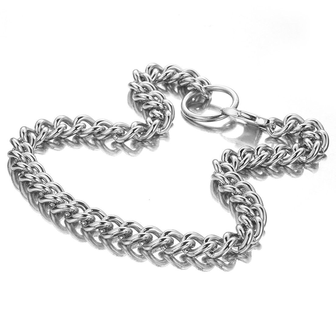 Women’s Sexy Necklace Silver Tone 9MM Curb Cuban Chain Stainless Steel Jewelry