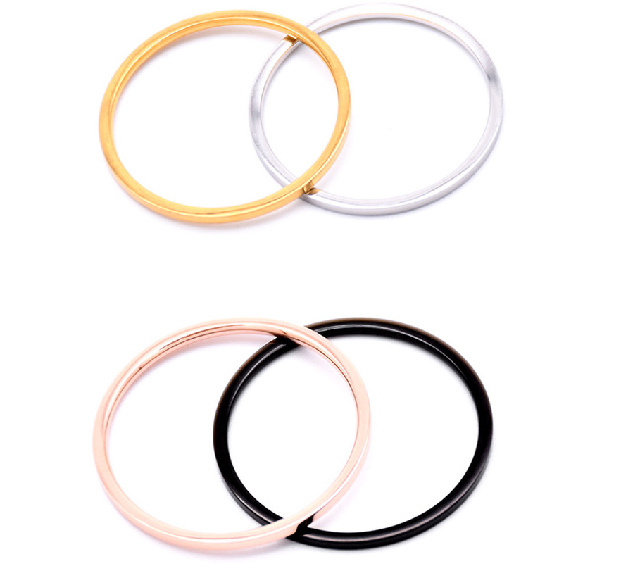 1mm Thin Plain Silver Gold Plated Stainless Steel Ring Wedding Band Size 3-10