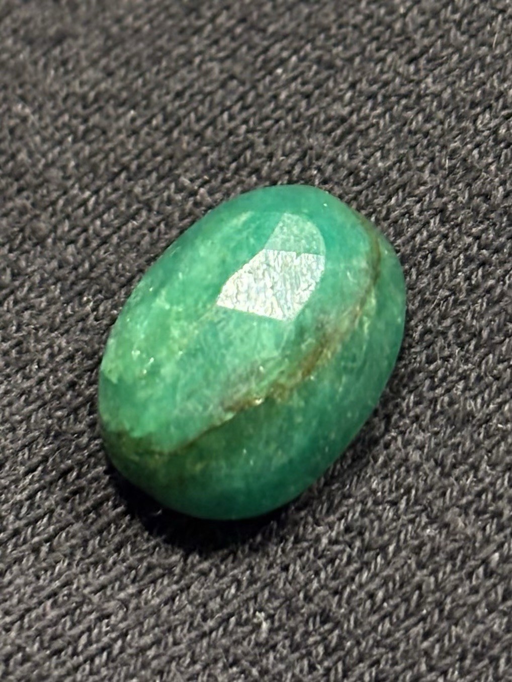 7.3ct Green Emerald / Beryl Oval Faceted Heavily Included