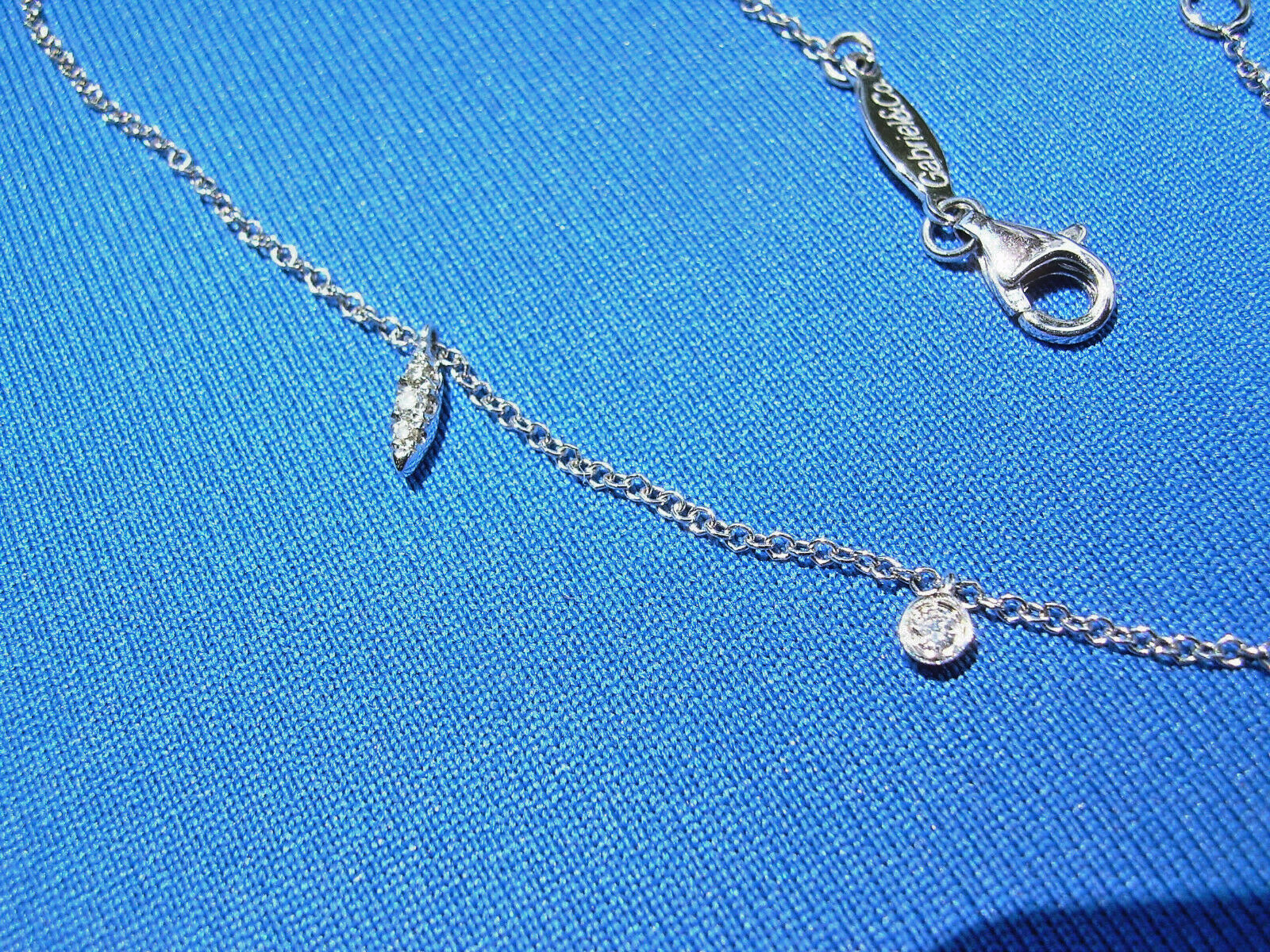 ORIGINAL Gabriel & Co DIAMOND Slice Necklace 18″ Inch Chain Solid 14K WHITE GOLD