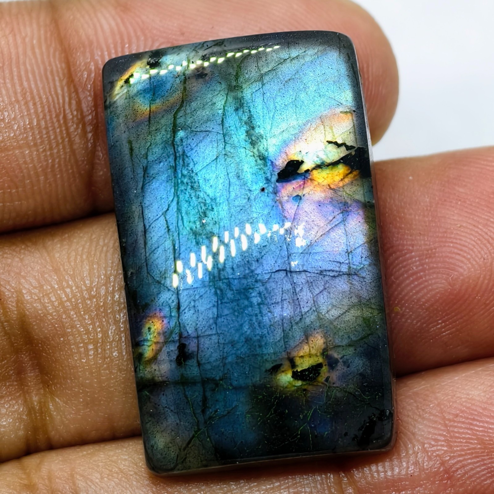 56 Cts Natural Labradorite Cabochon Gemstone 31×19.2×8.8 MM