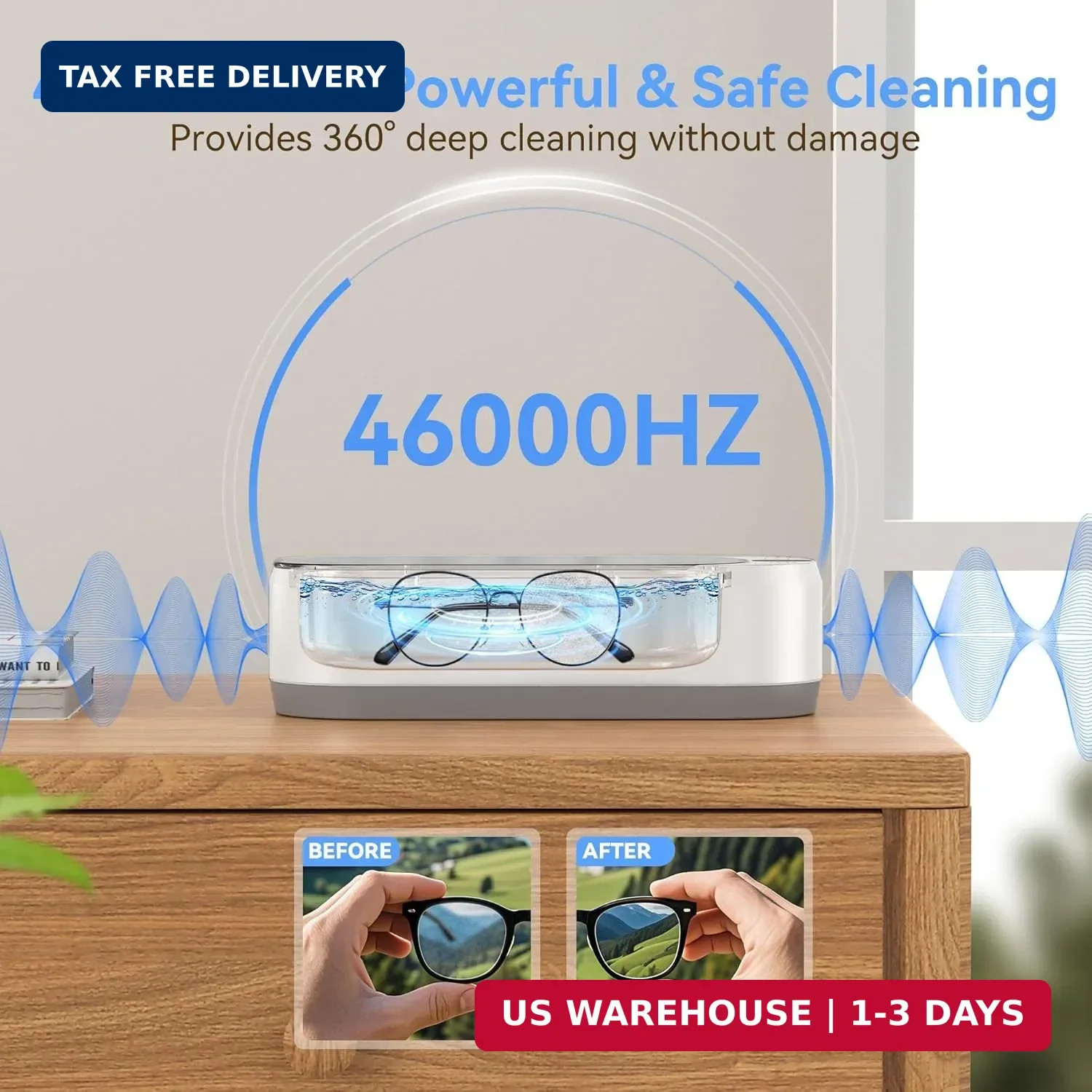 KUNPHY Ultrasonic Jewelry Cleaner, Jewelry Cleaner Machine 12oz 46KHz, Professio