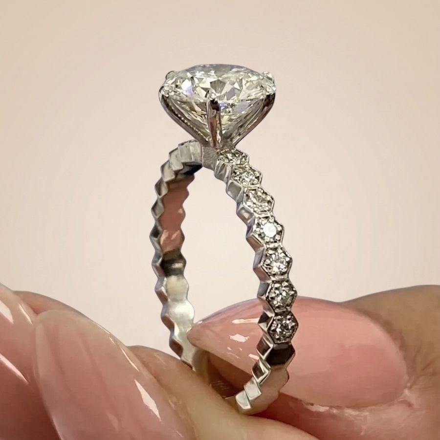 1.70Ct Round Cut VS1 Lab Grown Diamond Wedding Engagement Ring 14k White Gold