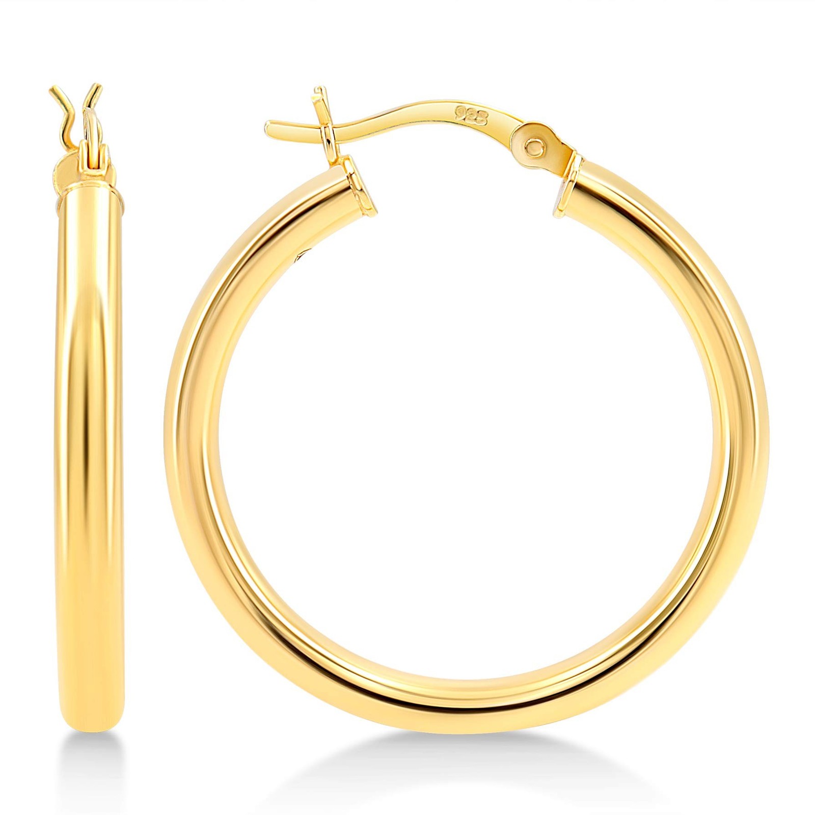 KEZEF 925 Sterling Silver Hoop Earrings For Women High Polished Silver Hoop E…