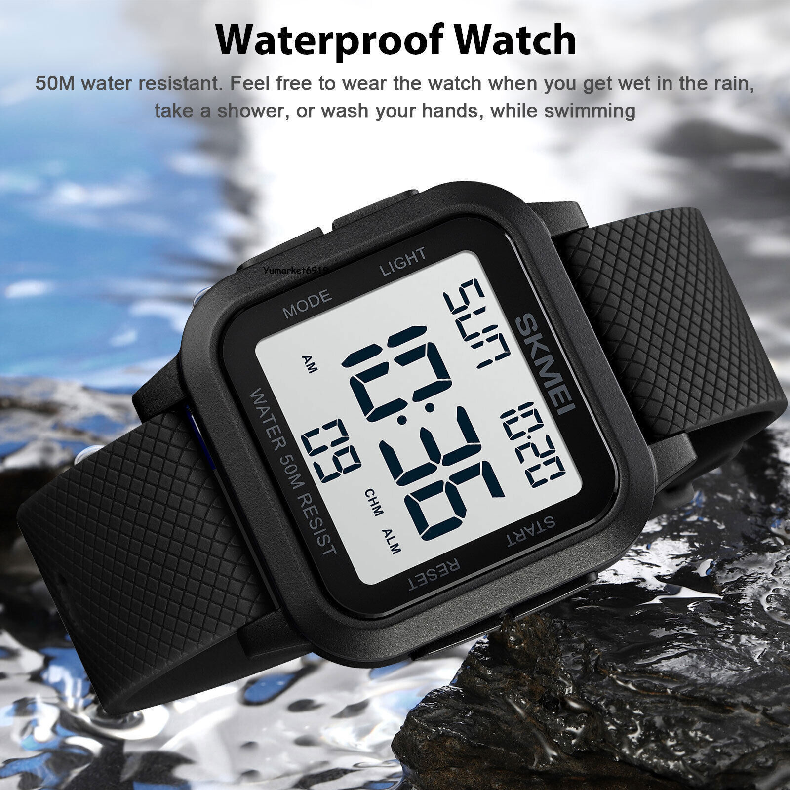 Men’s Military Sports Watch LED Screen Large Digital Face Waterproof Wristwatch
