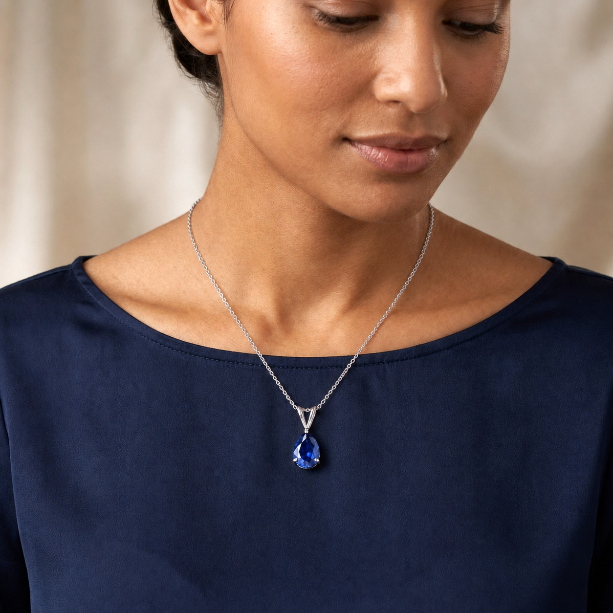 GENUINE 2.23 Cts BLUE SAPPHIRE PENDANT 14K GOLD – Free Appraisal – MADE IN USA