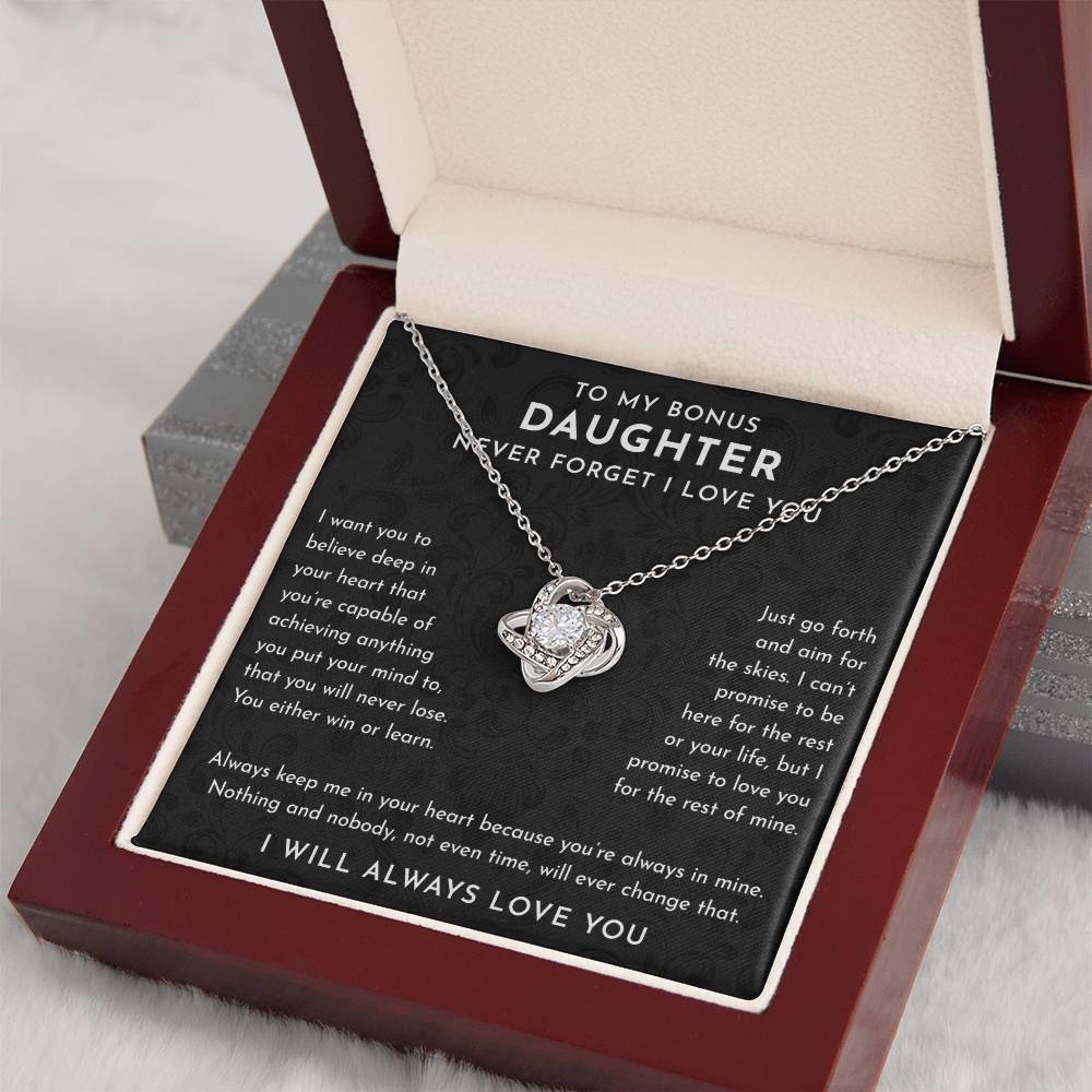 To My Bonus Daughter Gift, Bonus Daughter Necklace, Bonus Daughter Jewelry Gifts
