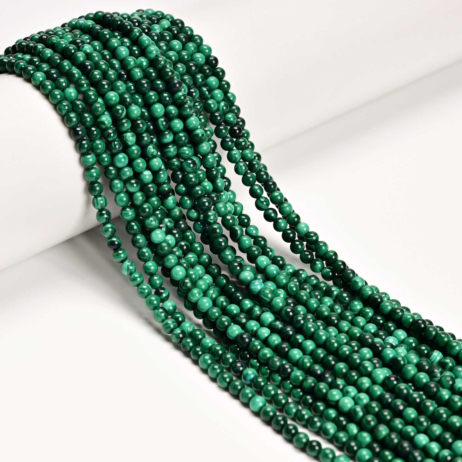 Natural Malachite Smooth Round Beads Size 2mm 3mm 15.5″ Strand