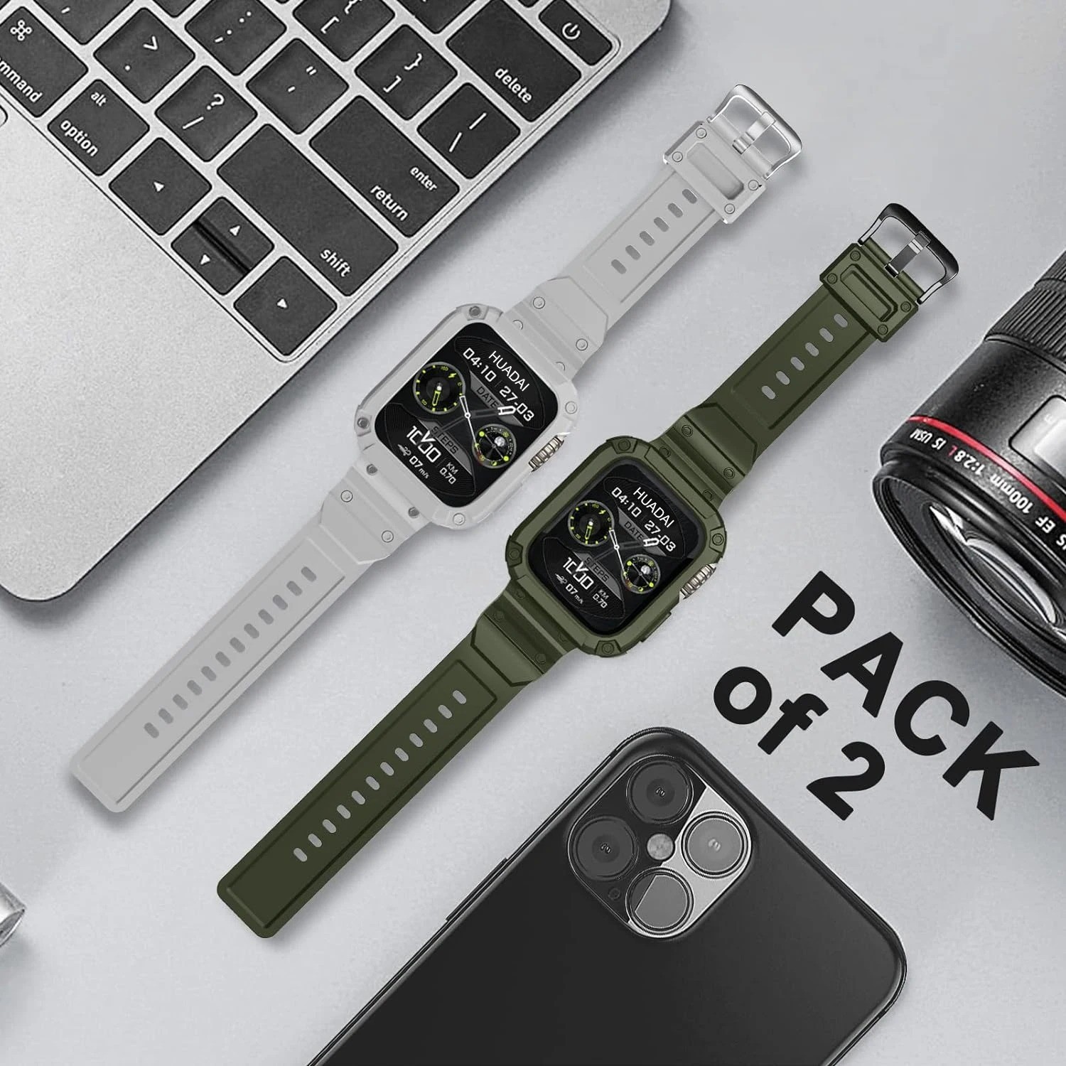 Rugged Apple Watch Band Bumper Case Cover Strap Iwatch SE 9 8 7 6 5 4 3 2