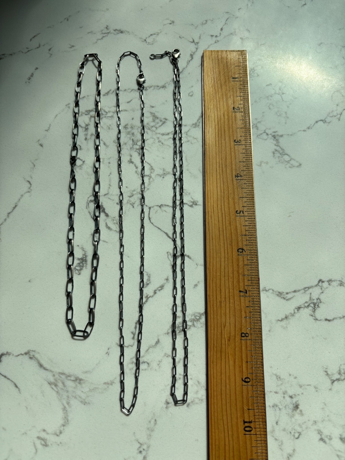 925 Sterling Silver Chain Necklace Set with Classic Link Design