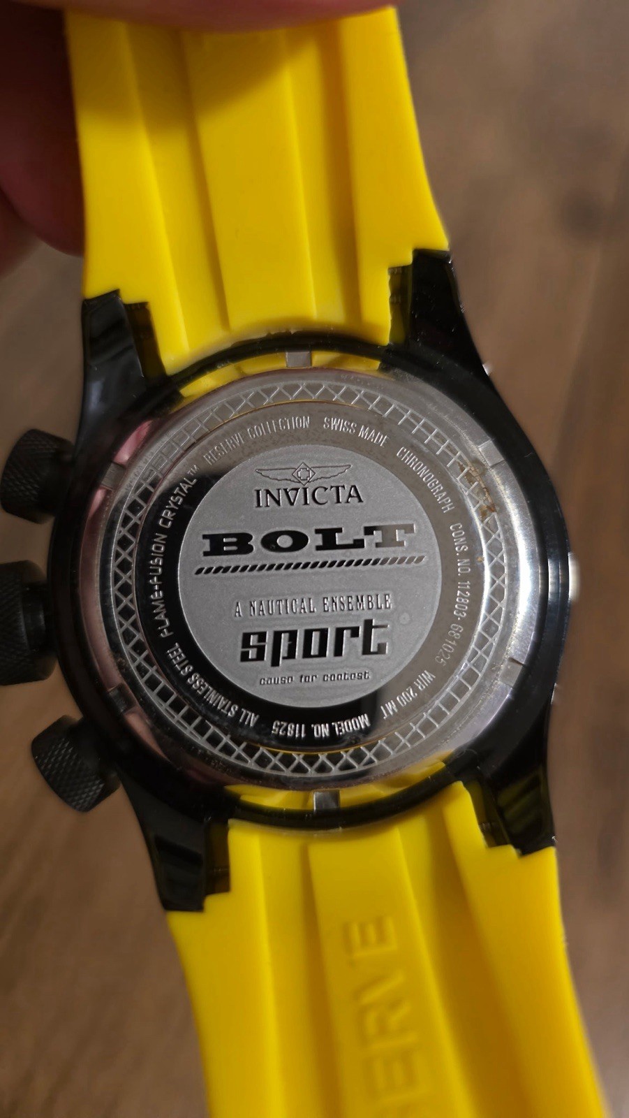 Invicta Reserve Bolt Men’s Quartz Chronograph 53mm Yellow Dial Yellow Strap 200m