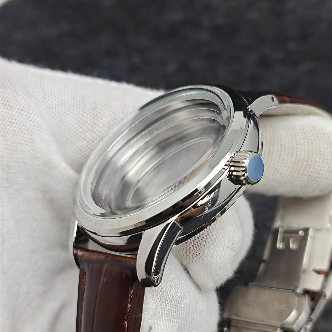 39mm Watch Case Buckle PU Leather Strap fit 31mm dial for NH35 NH36 Movement New