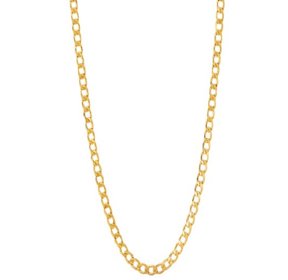 18K Gold Filled 5mm Wide 16/18/20″/22″/24″/26/28/30″/32 Curb Chain Necklace J70G