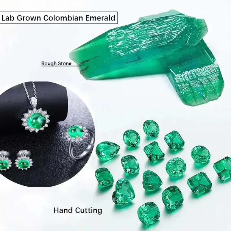 AGL Lab Grown Hydrothermal Pear Cut Lab Grown Colombia Emerald Loose Gemstones