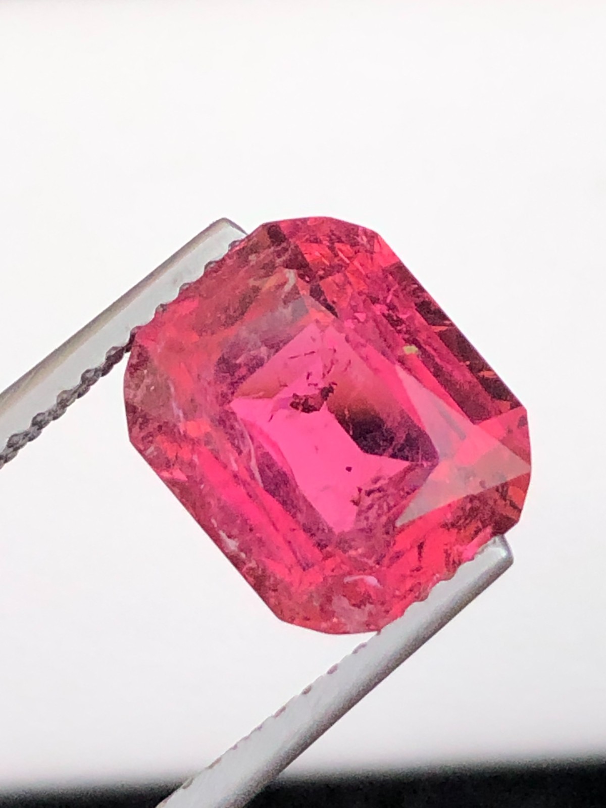 3.80 Cts Rubellite Tourmaline | Step Cushion Cut | Slightly Included