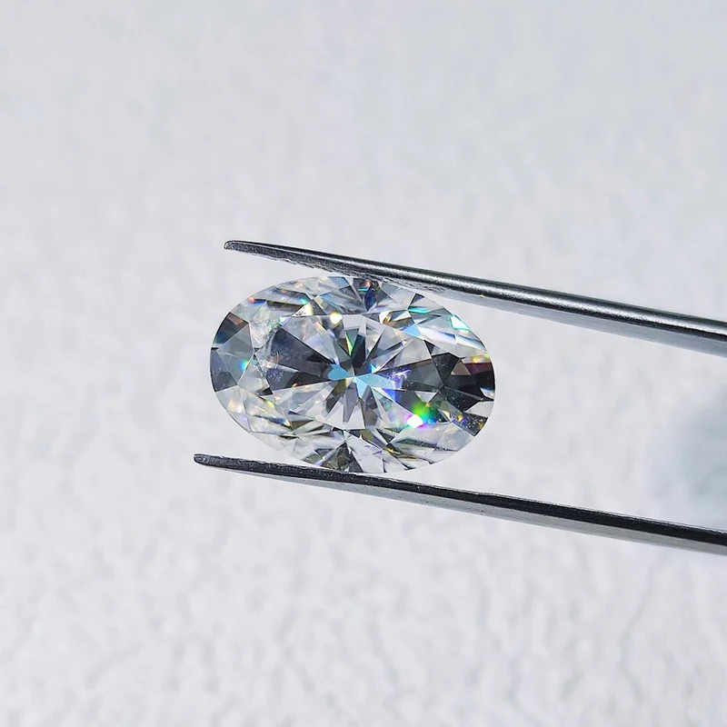US 1-8ct Excellent Oval Cut D Color Loose Moissanite Stone VVS1 GRA Certificate