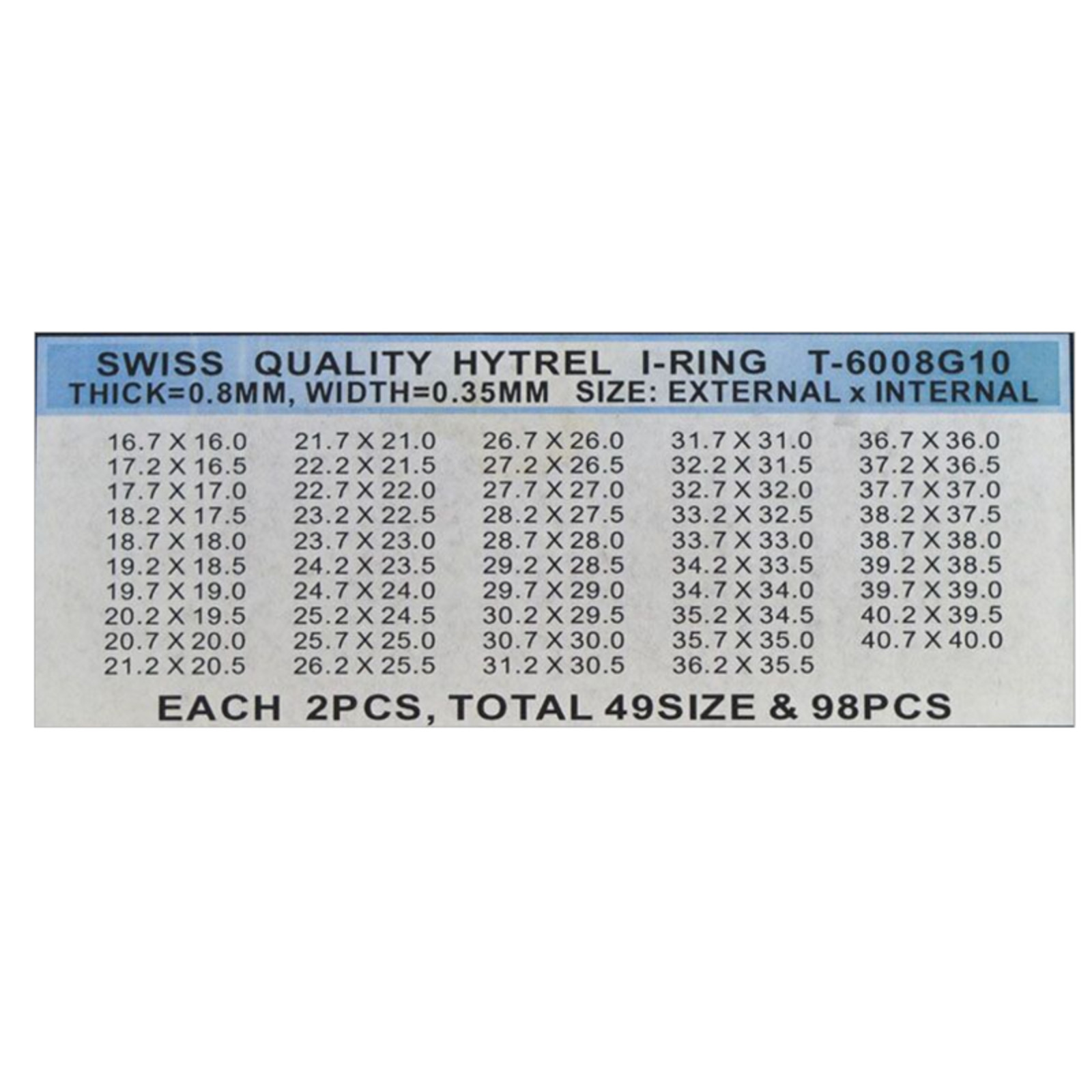 98x 0.8mm Assort Watch Plastic Waterproof O-ring Gasket for 1.0mm Crystal Glass