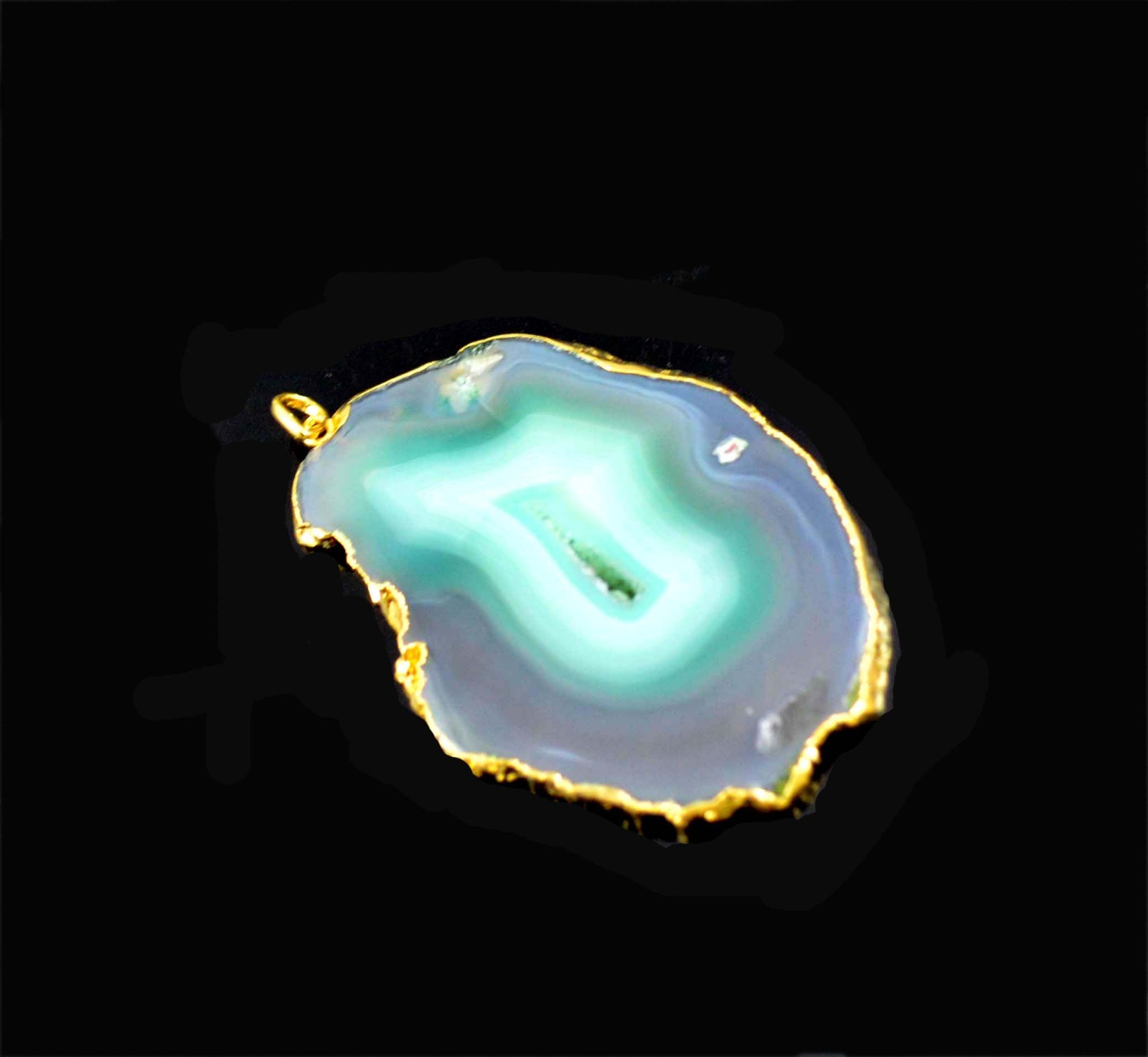 164 Cts. Dyed Raw Green Agate Gold Plated 2.42″ Pendant Women’s Jewelry-A751