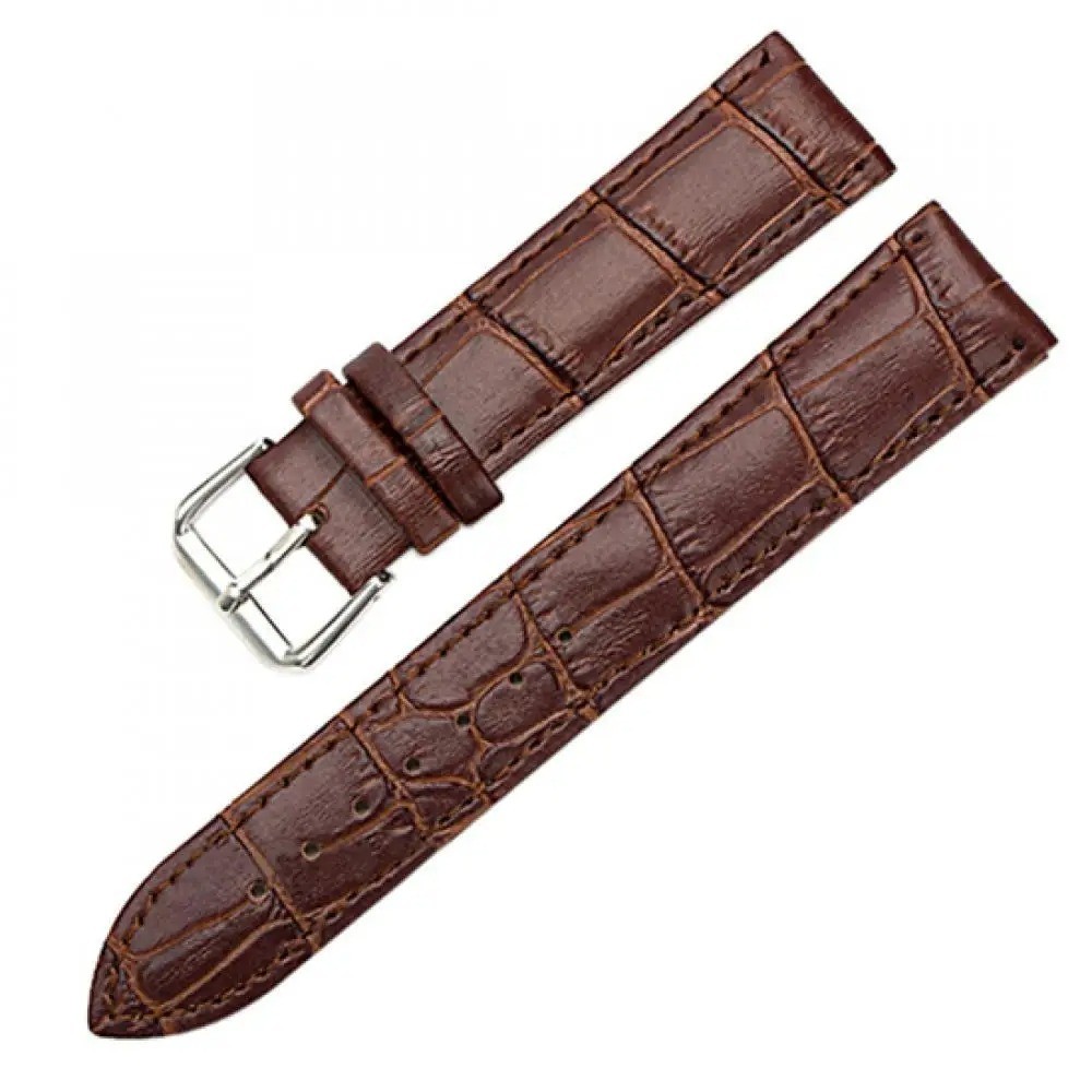 Leather Watchbands Women’s Genuine Leather Watchband Buckle Band Black Brown Whi