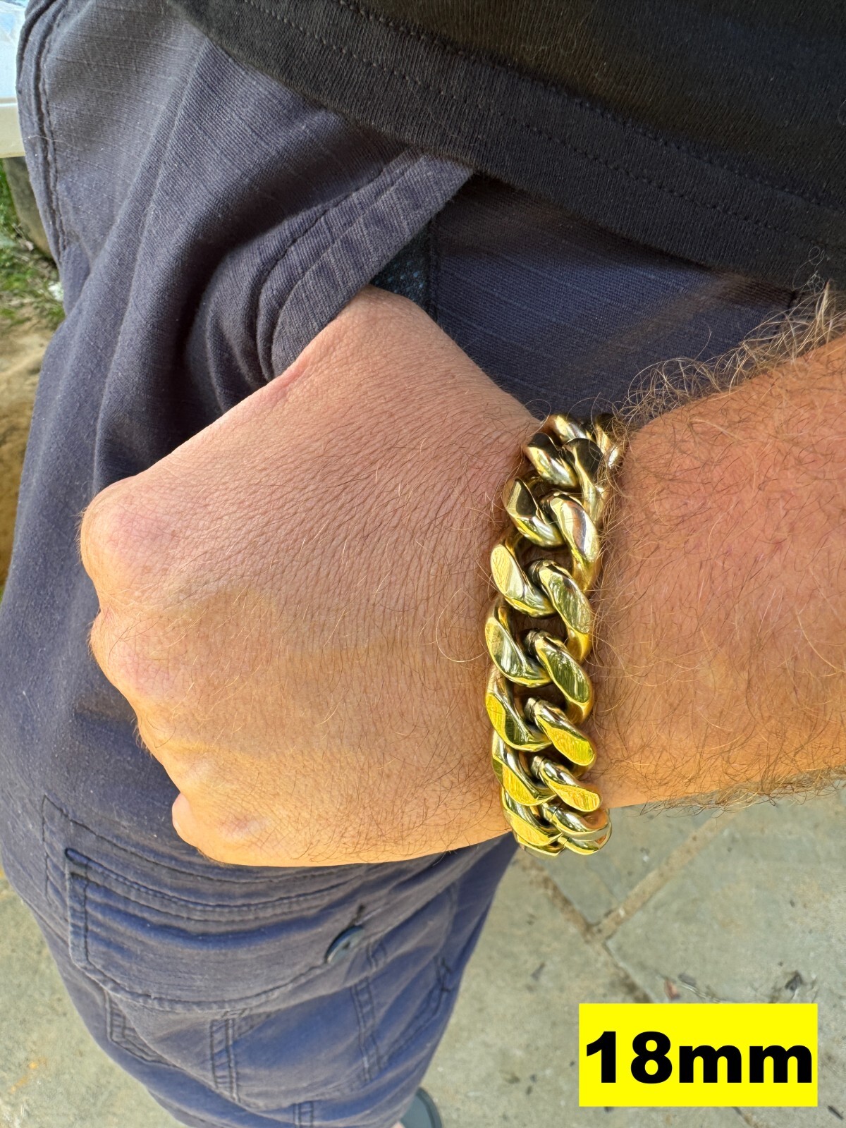 Miami Cuban Link Bracelet 14k Yellow Gold Plated Stainless Steel 4-18mm