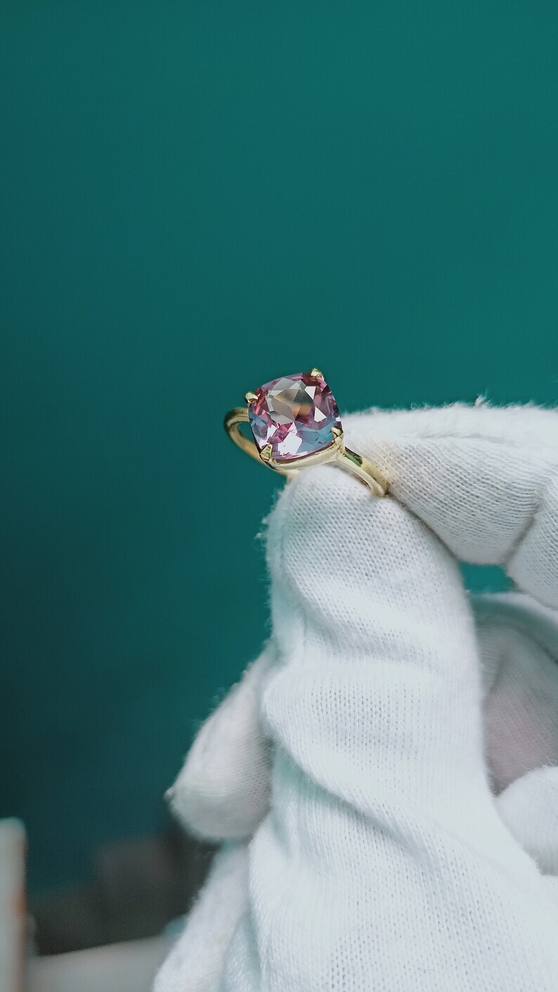 Alexandrite Ring, 925 Sterling Silver Ring, Lab Color Change Alexandrite Ring