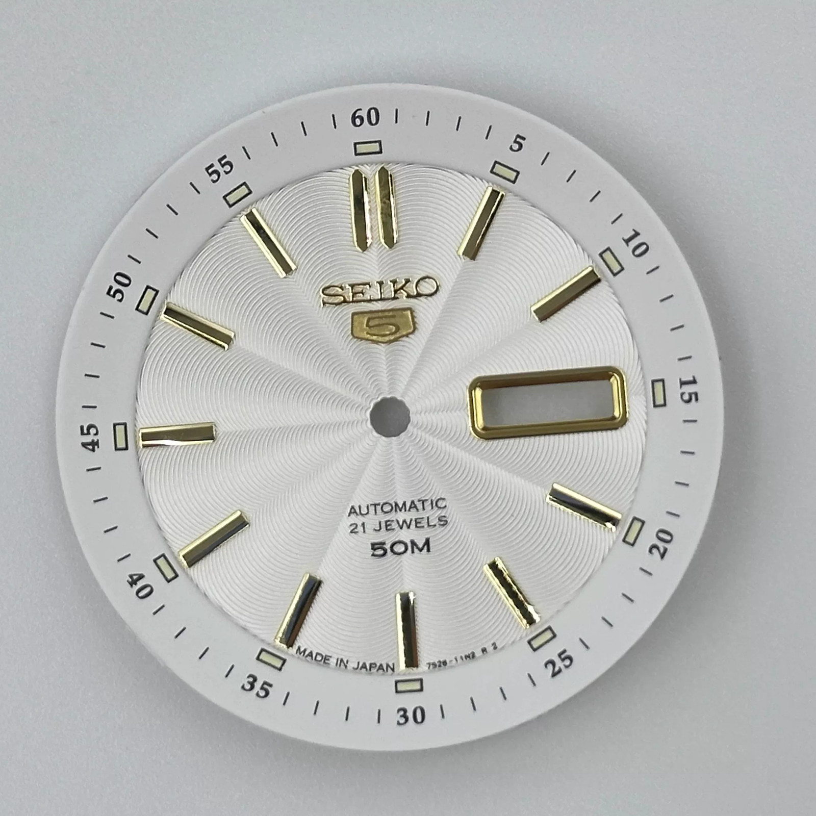 35.5mm Sun Pattern Watch Dial Green Lume Dual Calendar for NH35 Nh36 Movement