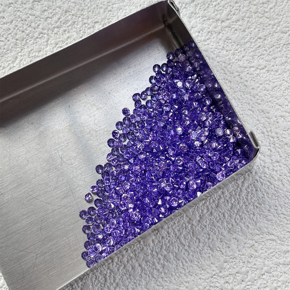 High Quality Loose Zirconia 1000pcs Lavender Round Cut 0.8mm-10mm for Jewelry