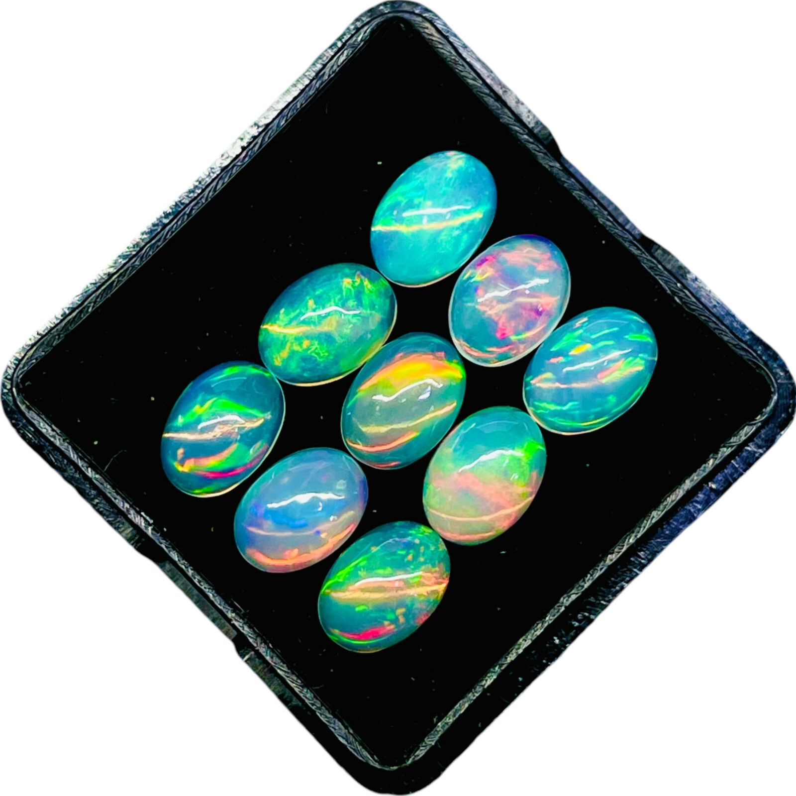 9 Pcs Natural Ethiopian Opal 7x5mm Oval Untreated Loose Cabochon Gemstones Lot