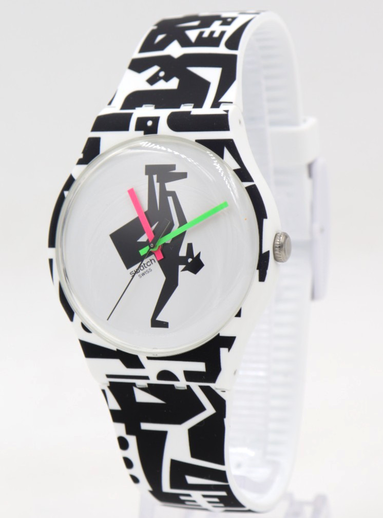 New Swiss Swatch GROTESK Arts Watches FREEZE TIME Silicone Watch SO29Z147 $110