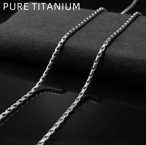 Pure Titanium Snake Chain Necklace Polished 3mm Wide Anti Allergic Classic Gift