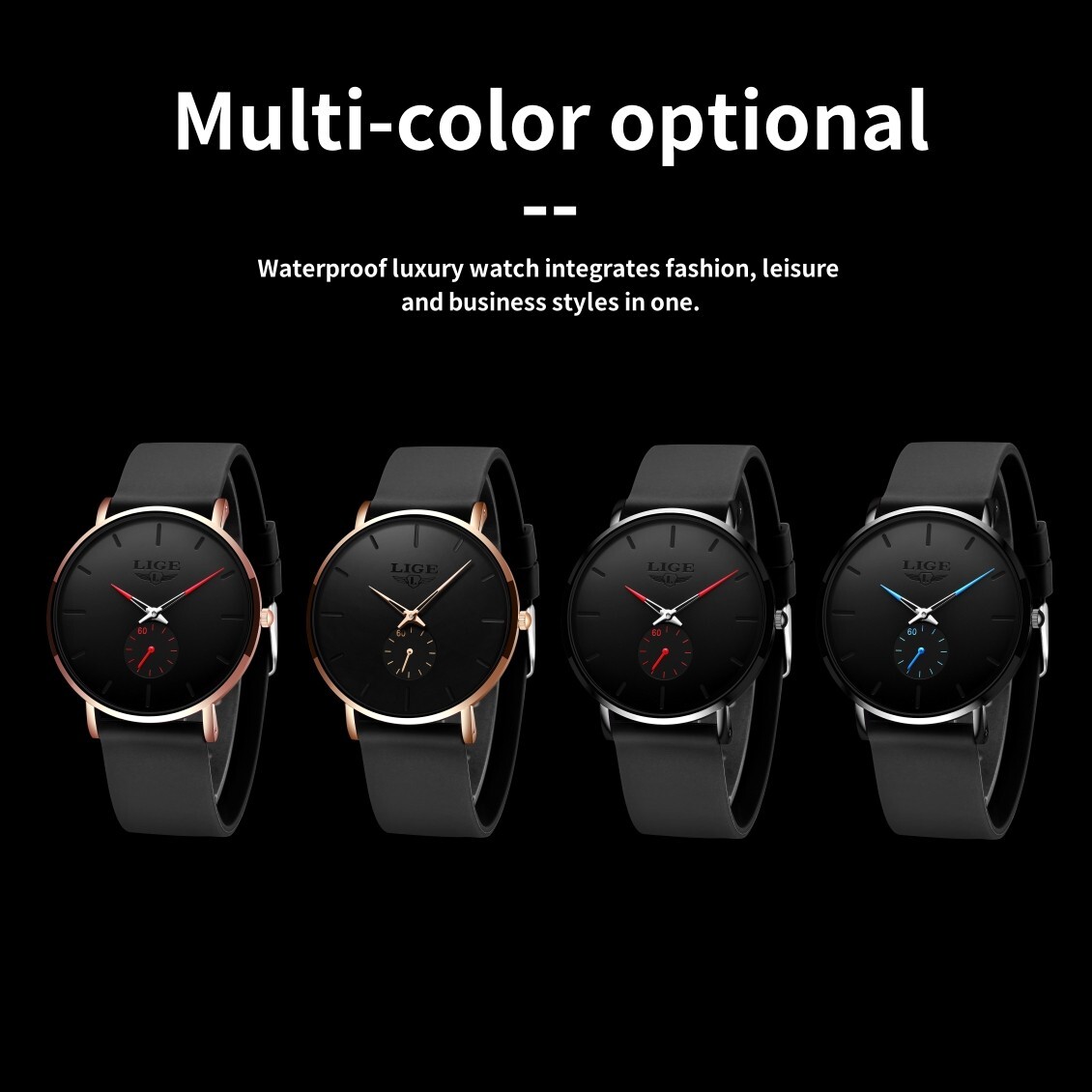 Ultra-thin Men’s Luxury Watch Quartz Second Dial 3ATM Waterproof Man Wristwatch