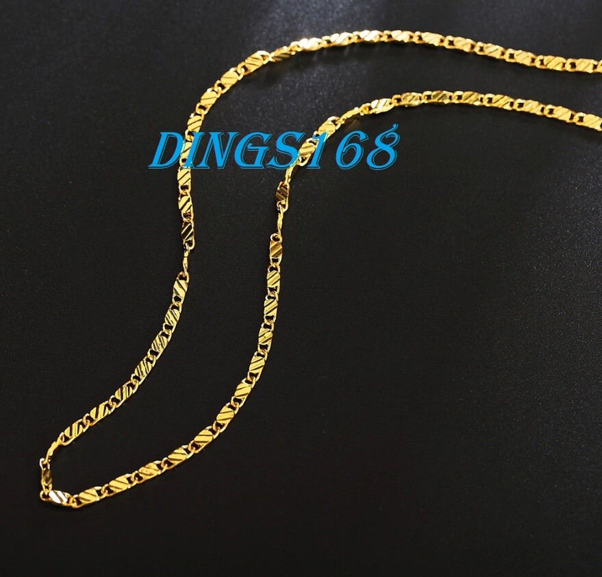 Genuine 18K Gold Filled Tarnish-Resistant 2.2mm 26 inch Flat Necklace Chain F038