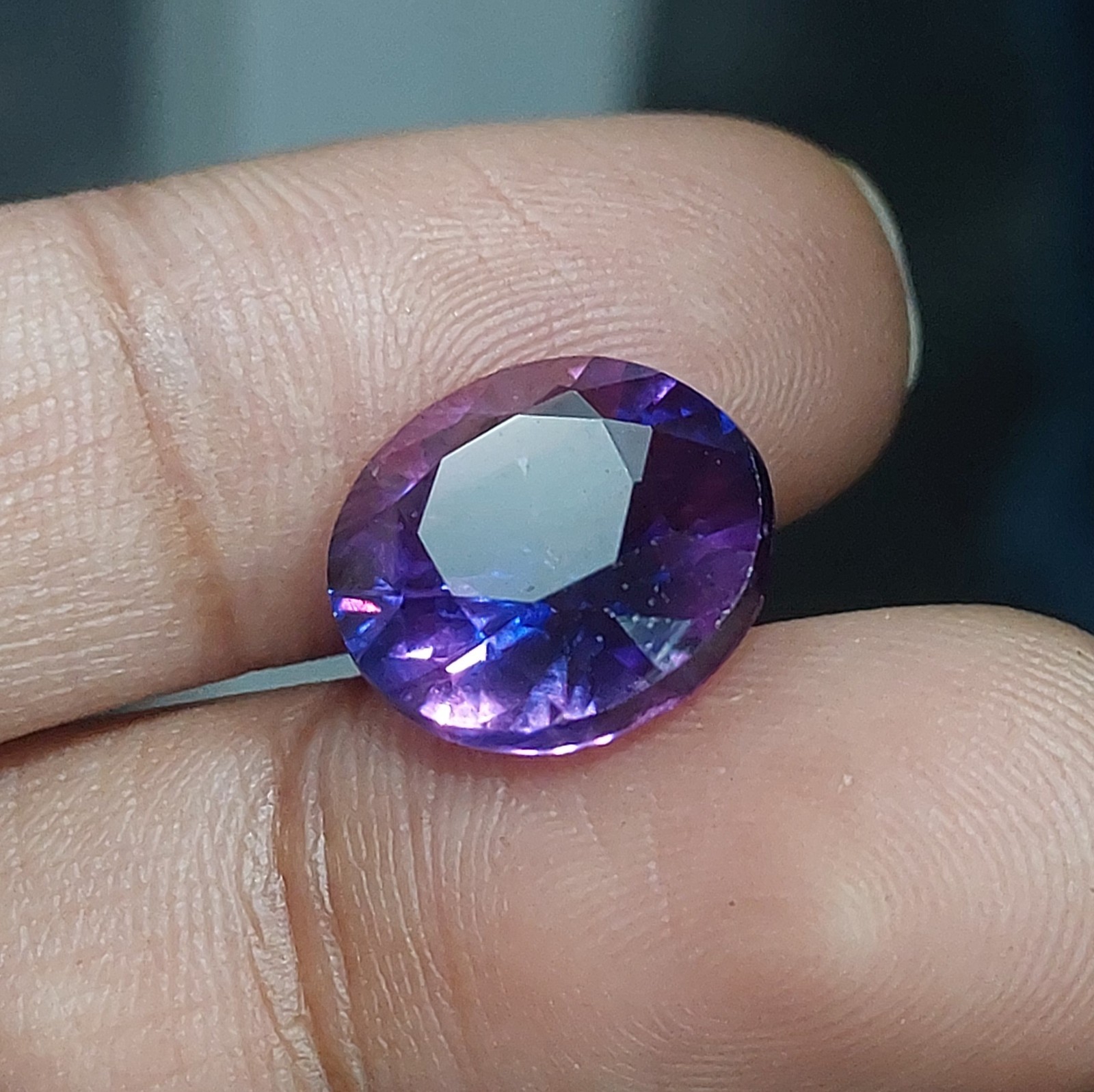 2 Lab Created Purple Blue Sapphire 9.40Ct each Round Cut Loose Gems 11x11mm Pair