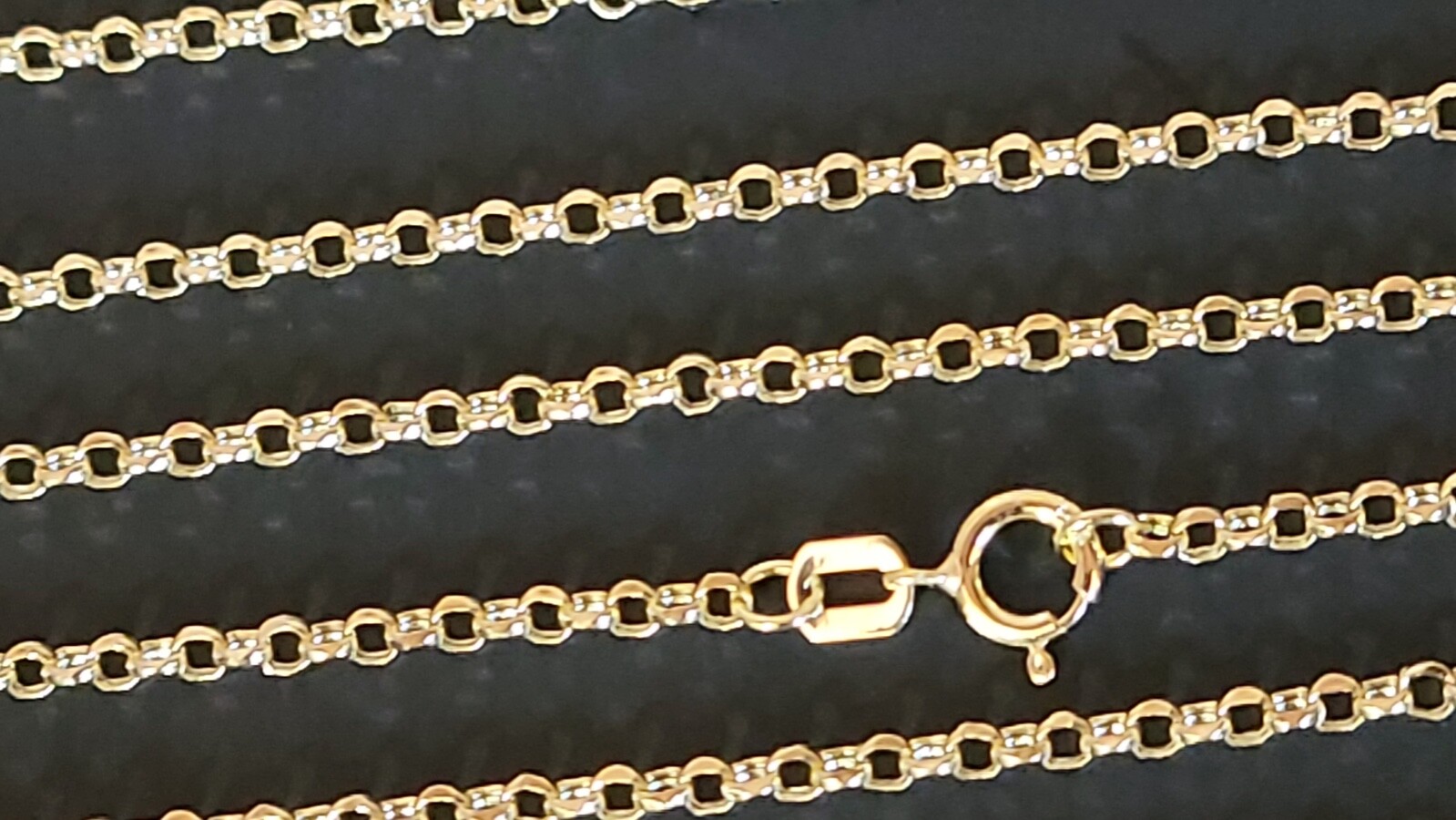14 k Solid Yellow Gold 2.1 mm Rolo Chain Necklace 16″, 18″, 20″, 22″, 24”.