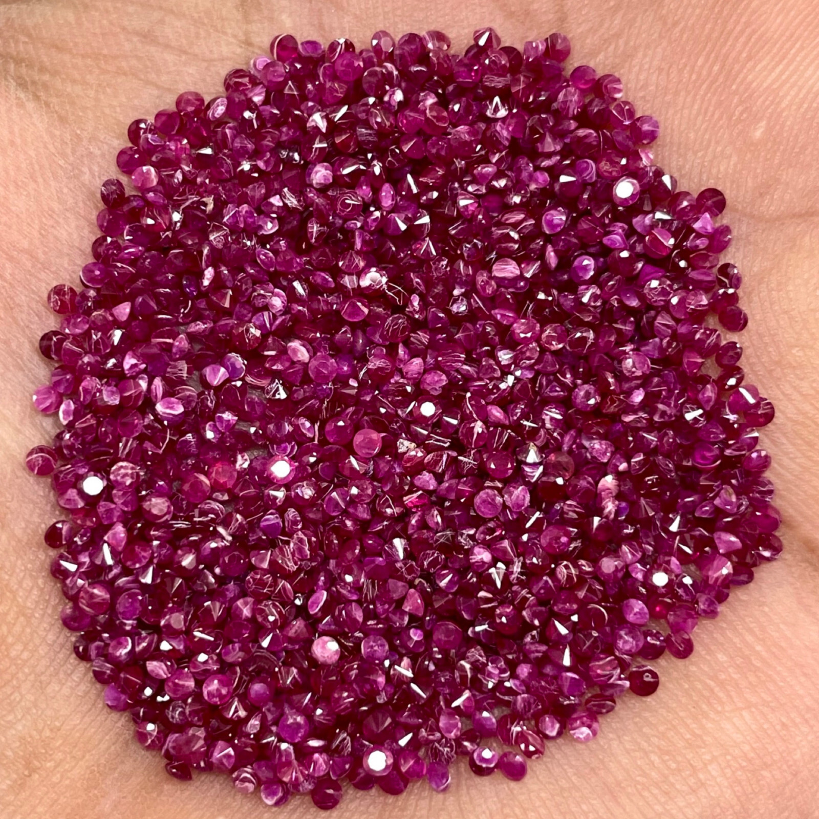 100 Pcs Natural Ruby 1.4mm Round Cut Rich Red Loose Gemstones Wholesale Lot