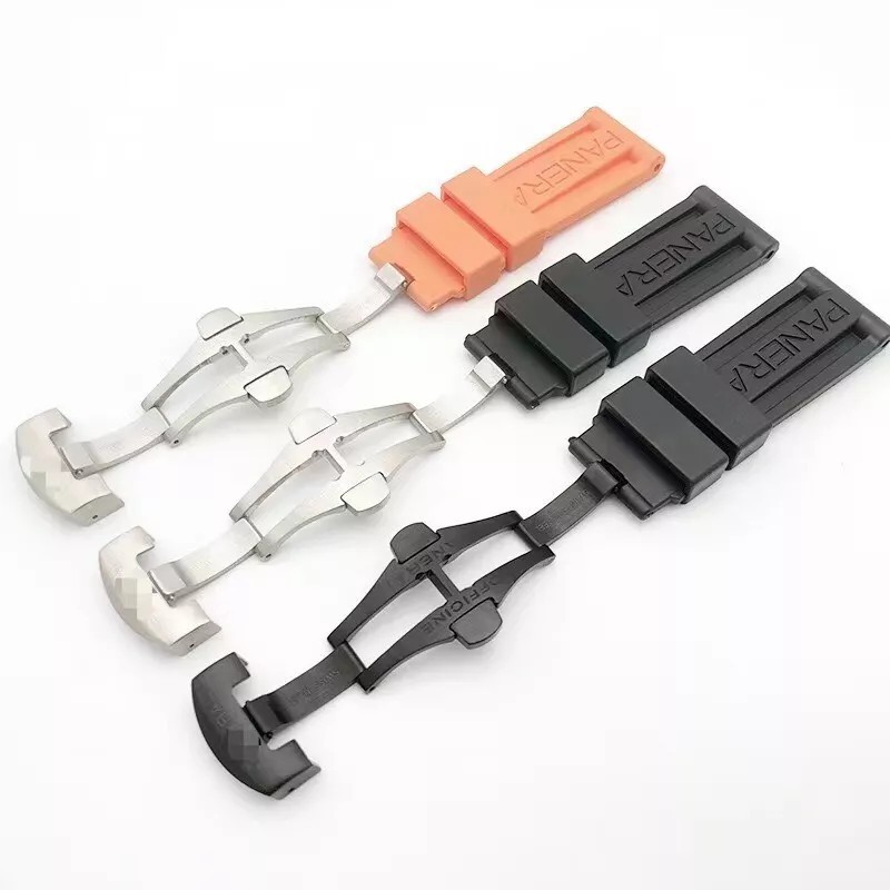 Panerai Watch 22/24/26mm Rubber Dive Strap for Clasp Buckle MXE07XDG Black