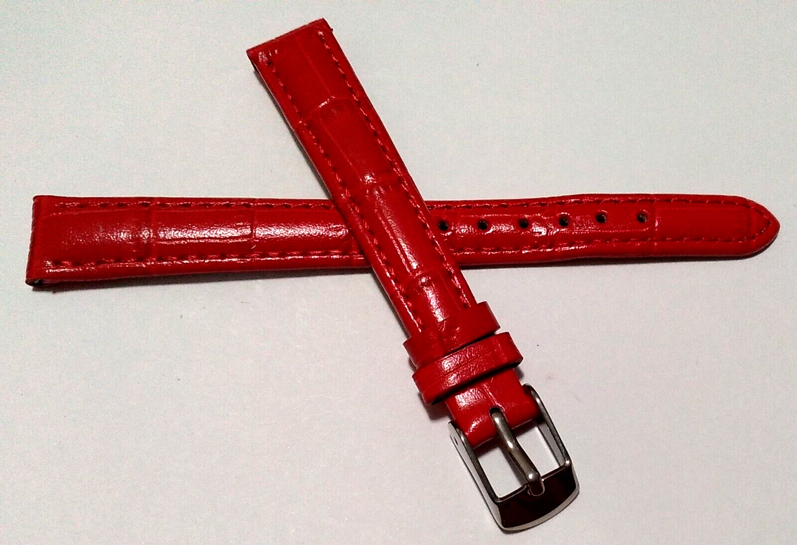 Timex Ladies Womens Red Genuine Leather Crocodile Grain 12mm Regular Watch Band