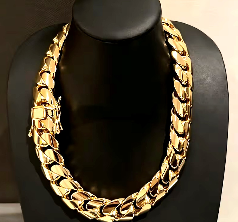 Men’s Hip Hop Gangster Style 15mm Wide Miami Cuban Chain | 18K Gold Plated