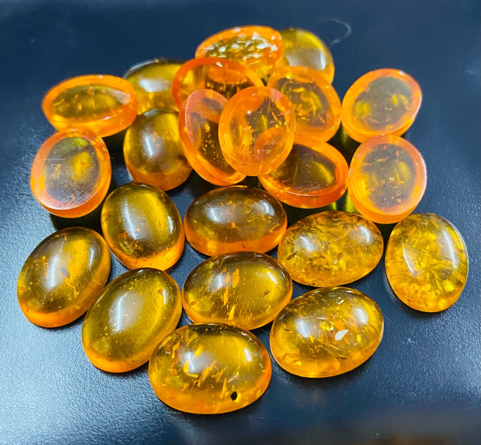 Baltic Amber Oval Shape Cabochon Flat Back Wholesale Lot For Making Jewelry