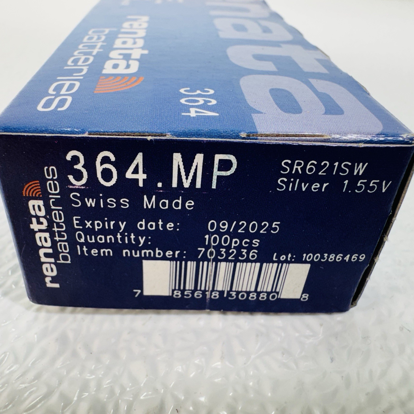 Renata 364 Watch Cell Batteries SR621SW, SWISS MADE, 0% MERCURY (Pack 100)