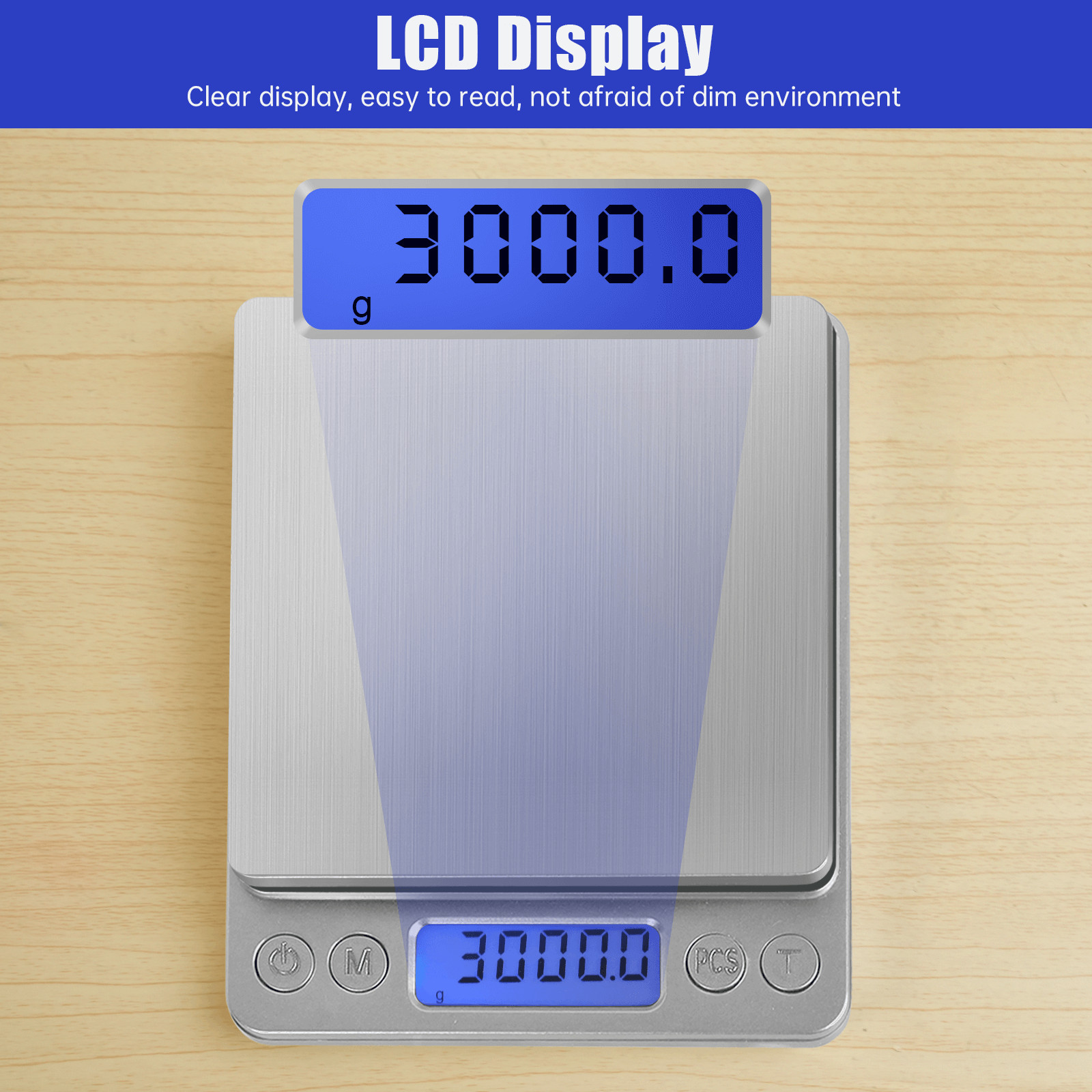 Digital Scale 3000g x 0.1g Jewelry Gold Silver Coin Gram Pocket Size Herb Grain